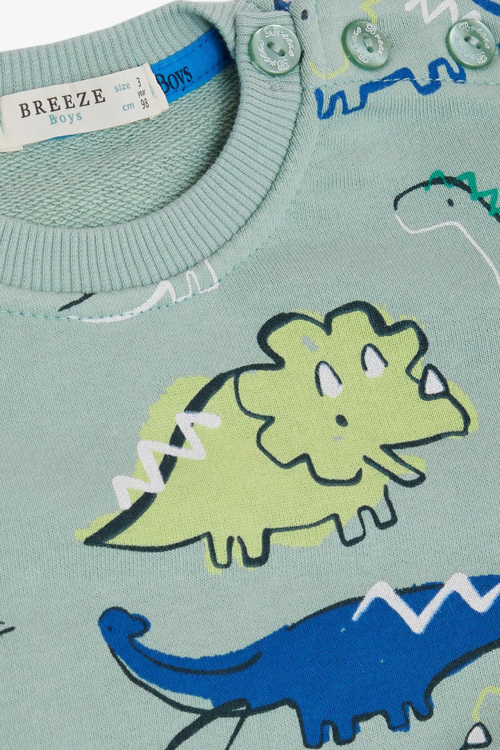 BRE Breeze Girls & Boys Boys' Tracksuit with Dinosaur Patterned Drawstring Accessory, 2-6 Years, Mint Green - Ludwigsburg