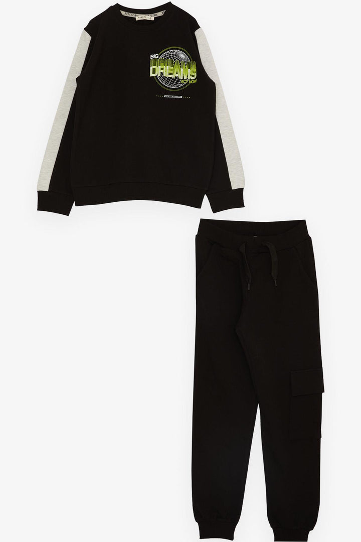 BRE Breeze Girls & Boys Boys' Tracksuit World Style Themed Slogan Printed 72 Years, Black - Navapolatsk