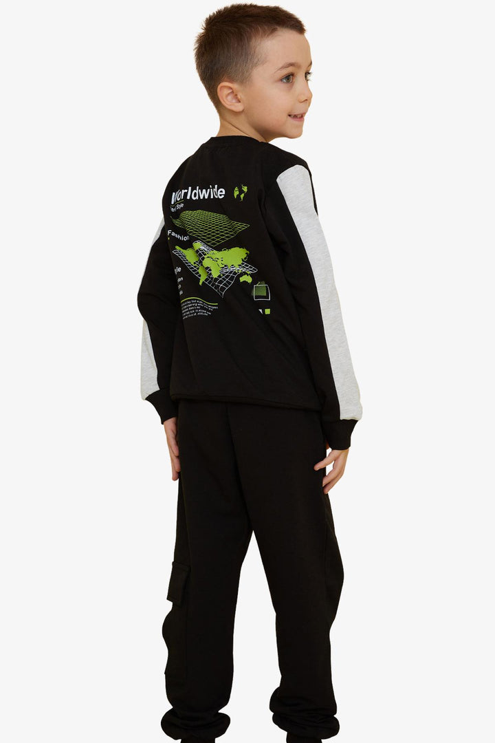 BRE Breeze Girls & Boys Boys' Tracksuit World Style Themed Slogan Printed 72 Years, Black - Navapolatsk