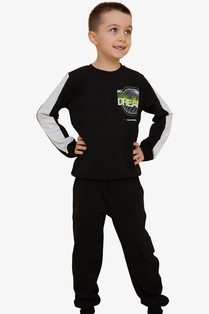 BRE Breeze Girls & Boys Boys' Tracksuit World Style Themed Slogan Printed 72 Years, Black - Navapolatsk