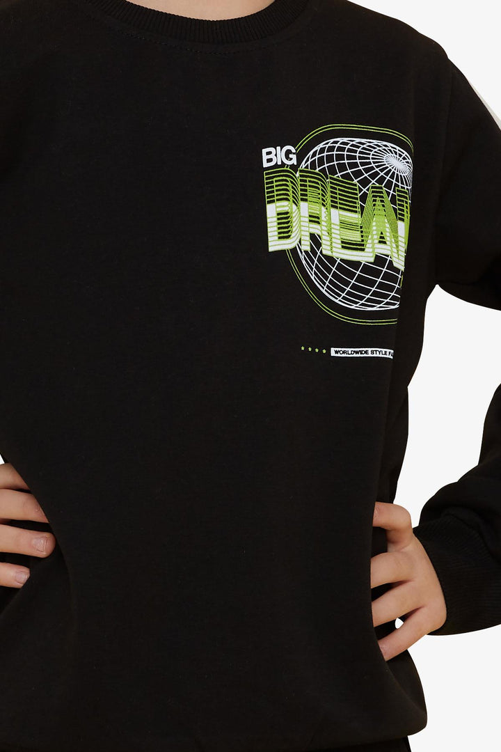 BRE Breeze Girls & Boys Boys' Tracksuit World Style Themed Slogan Printed 72 Years, Black - Navapolatsk