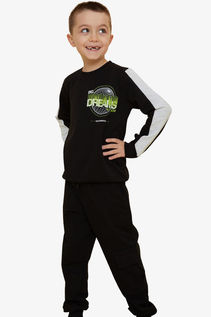 BRE Breeze Girls & Boys Boys' Tracksuit World Style Themed Slogan Printed 72 Years, Black - Navapolatsk