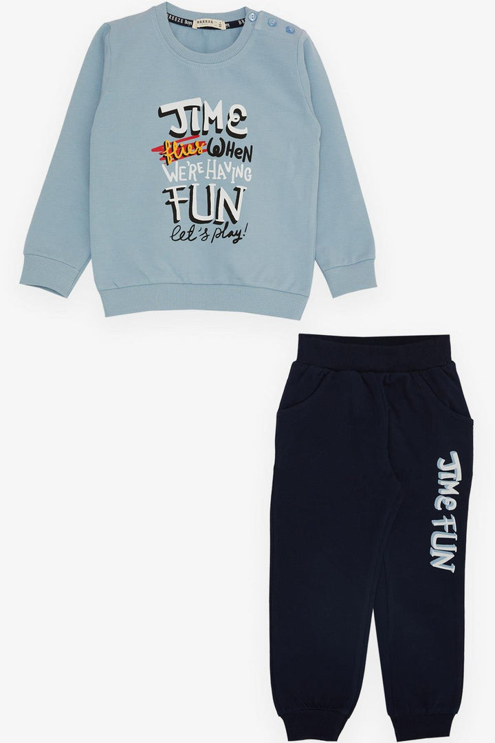 BRE Breeze Girls & Boys Boys Tracksuit Entertainment Themed Printed with Writing 2-6 Years, Light Blue - Pénjamo