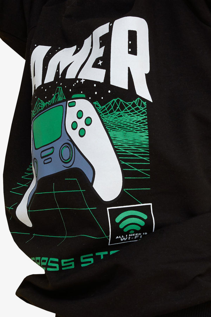 BRE Breeze Girls & Boys Boys' Tracksuit Game Console Printed 4-9 Years, Black - New Britain