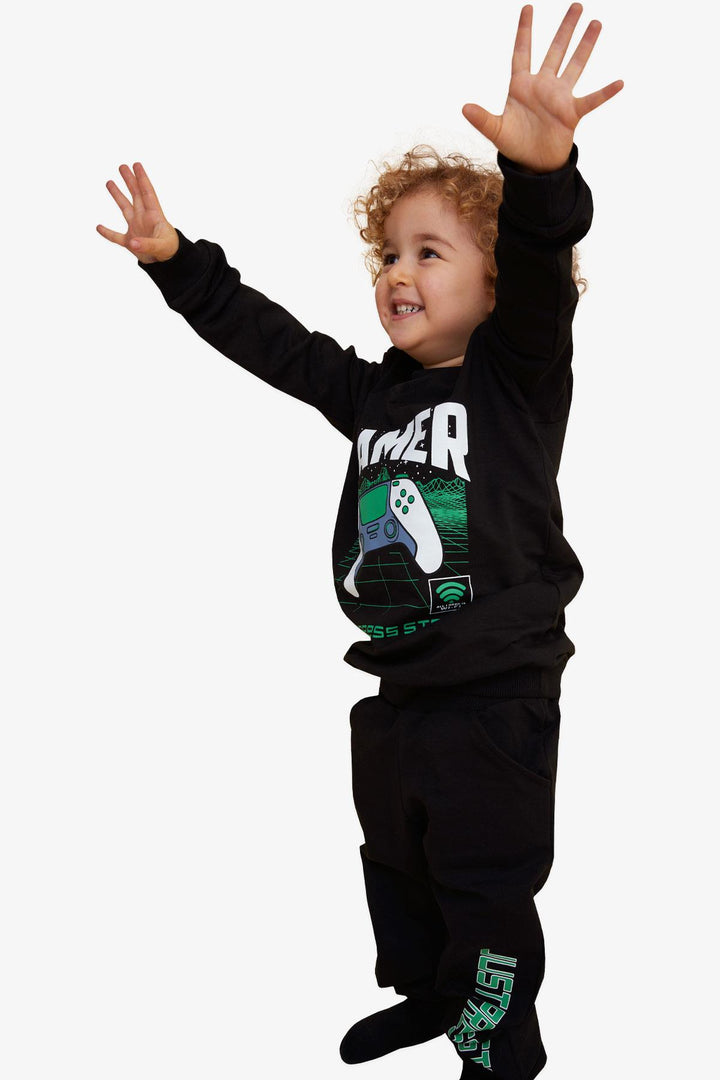 BRE Breeze Girls & Boys Boys' Tracksuit Game Console Printed 4-9 Years, Black - New Britain