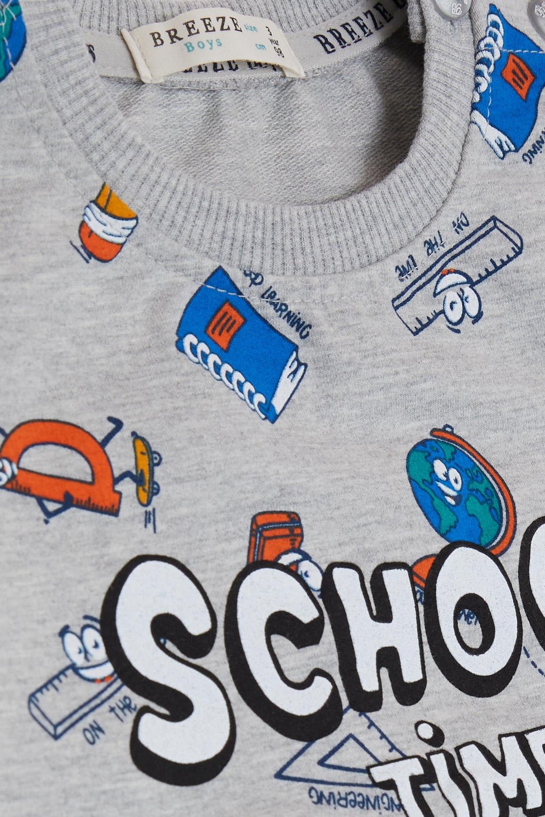 BRE Breeze Girls & Boys Boys' Tracksuit School Themed 1.5-5 Years, Grey Melange - Fishers