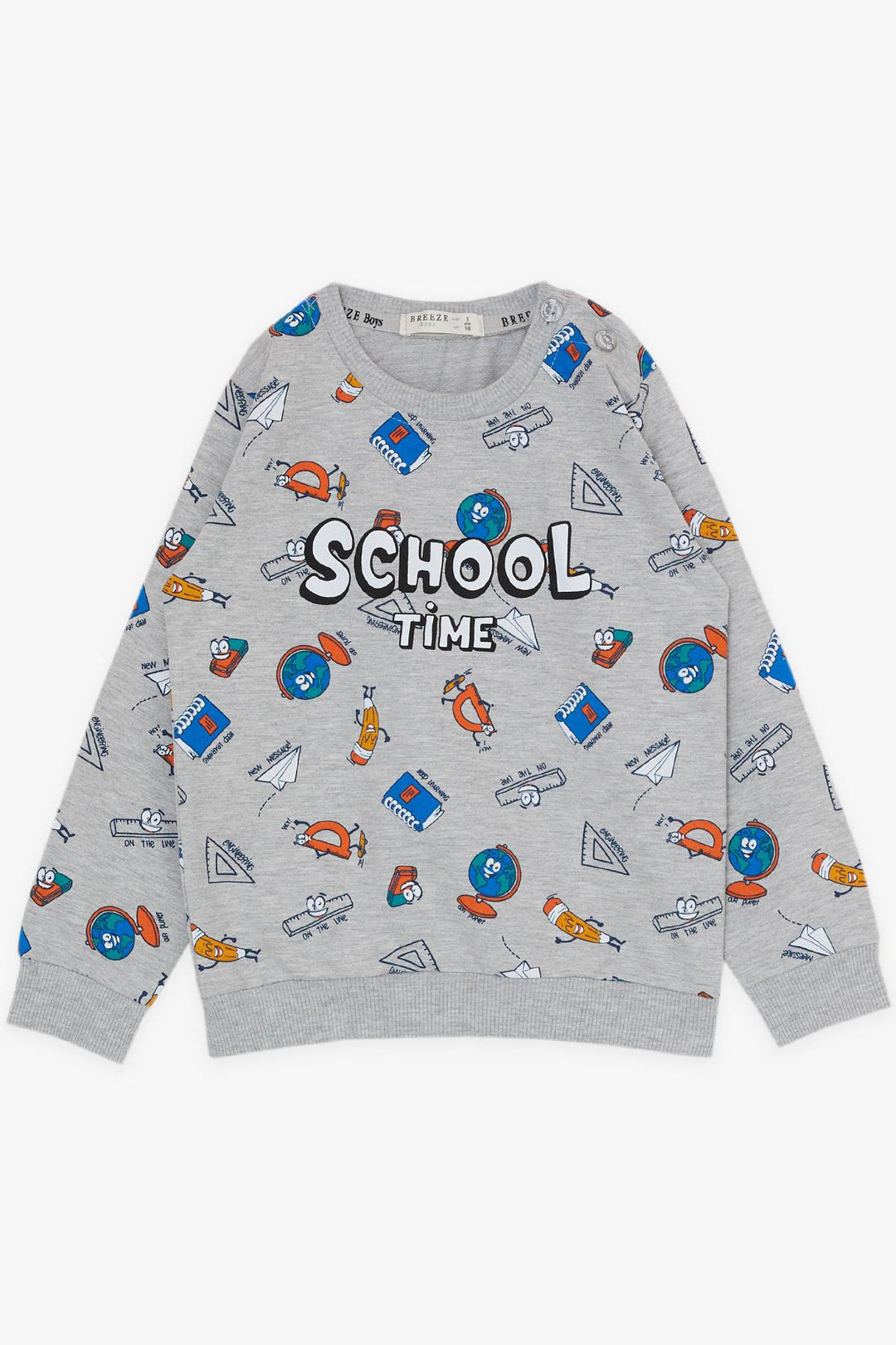 BRE Breeze Girls & Boys Boys' Tracksuit School Themed 1.5-5 Years, Grey Melange - Fishers