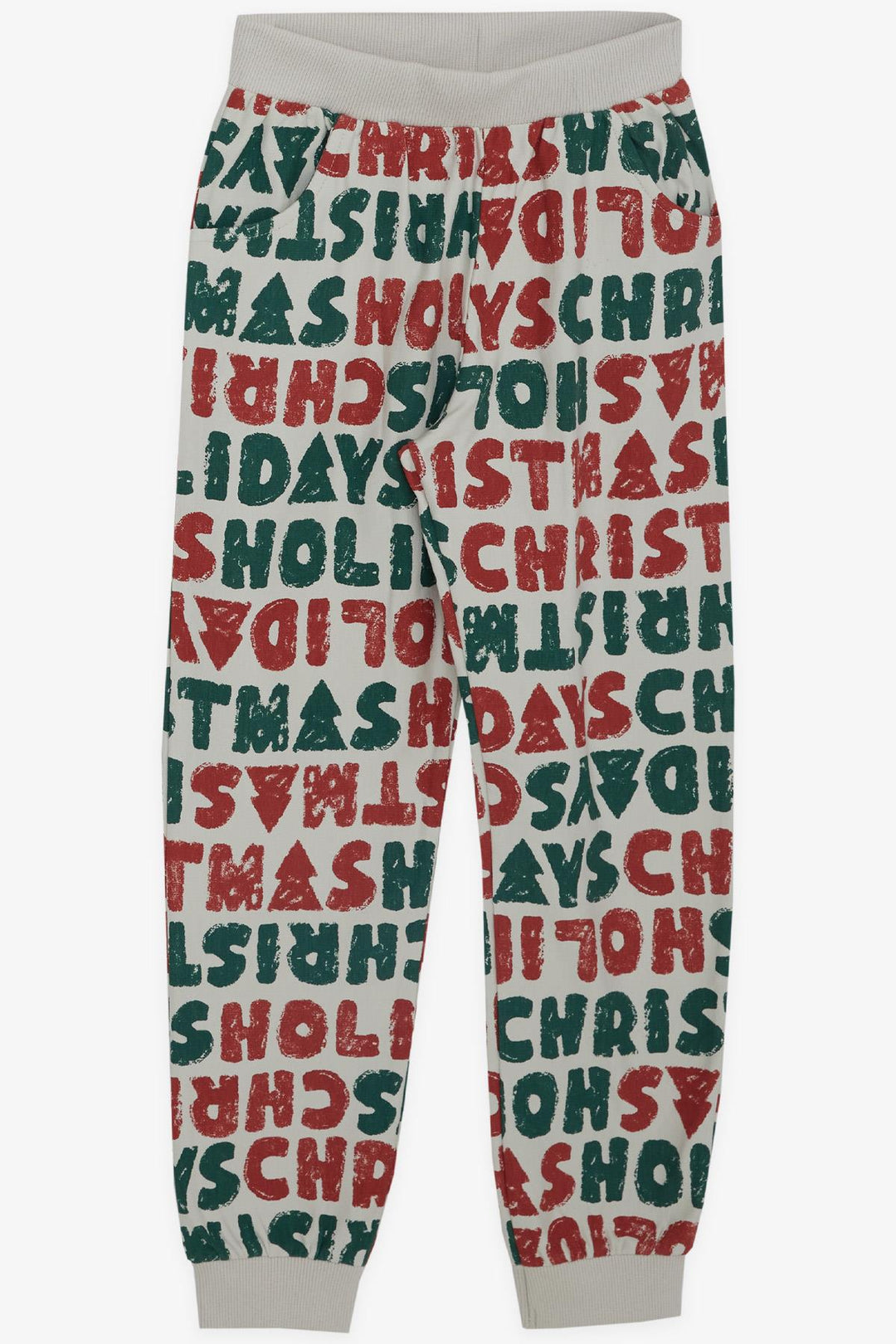 BRE Breeze Girls & Boys Boys Tracksuit New Year Themed Writing Patterned 4-8 Years, Stone - West Orange