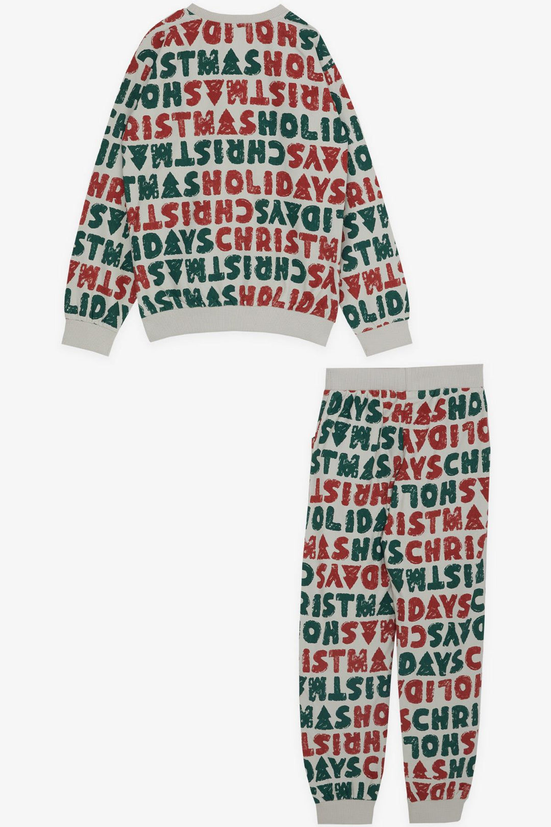 BRE Breeze Girls & Boys Boys Tracksuit New Year Themed Writing Patterned 4-8 Years, Stone - West Orange