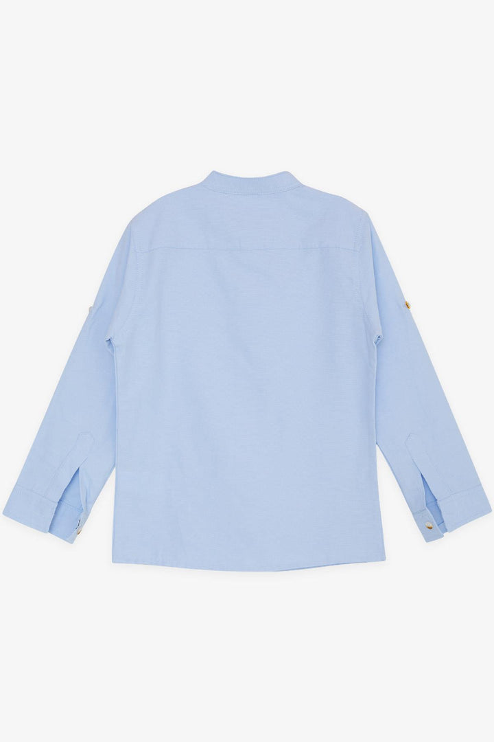 BRE BREEZE GIRLS & BOYS Boys Shirt with Crest Buttoned 82 Years, Light Blue - Palatine