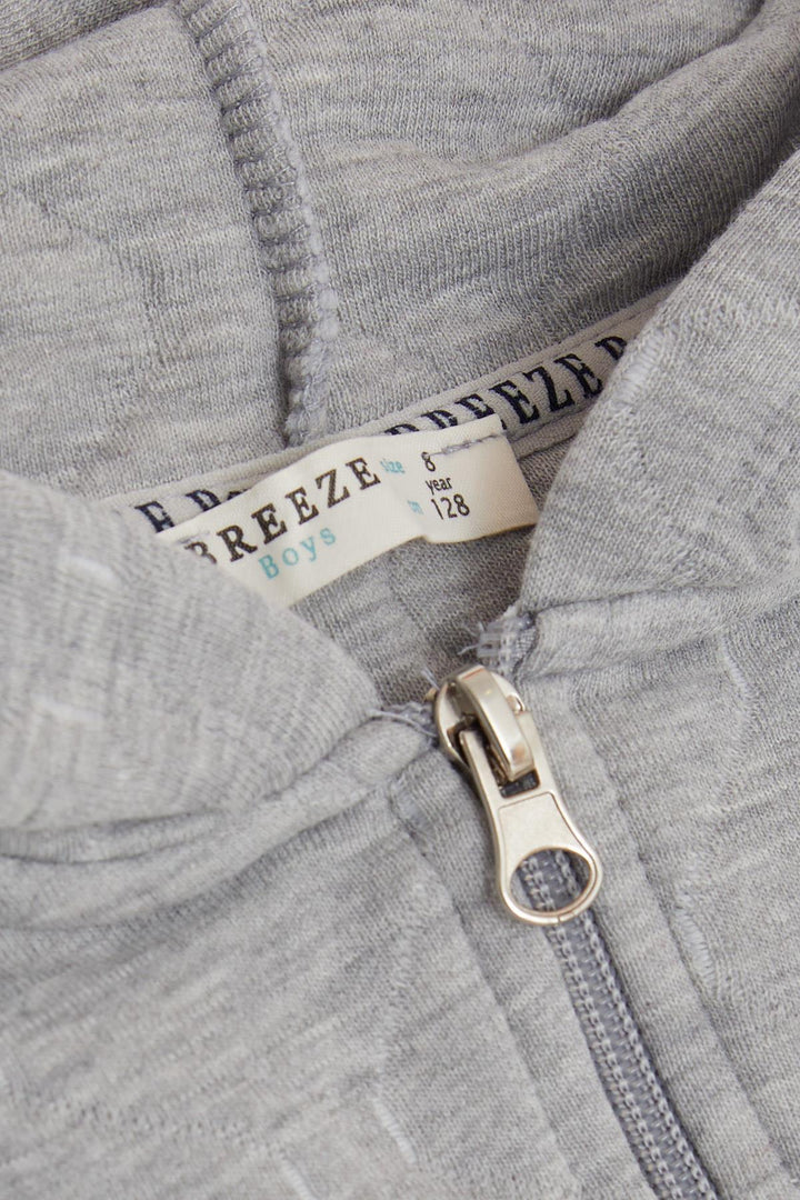 BRE Breeze Girls & Boys Boys Hooded Hoodie with Pockets 82 Years, Grey Melange - Poitiers