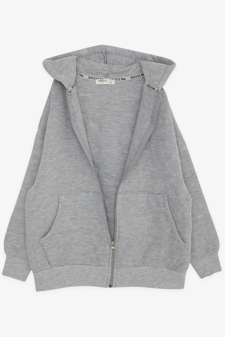 BRE Breeze Girls & Boys Boys Hooded Hoodie with Pockets 82 Years, Grey Melange - Poitiers
