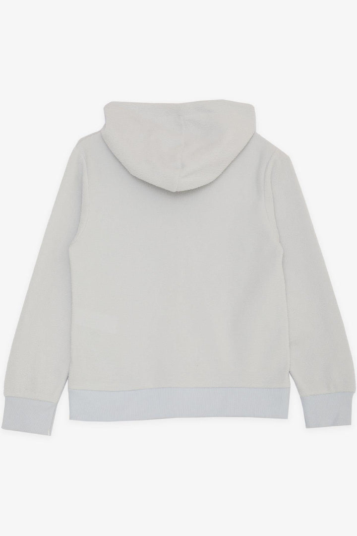 BRE Breeze Girls & Boys Boys' Hooded Zippered Hoodie Polar Fleece with Emblem, Ice Blue, 84 Years - Mieres