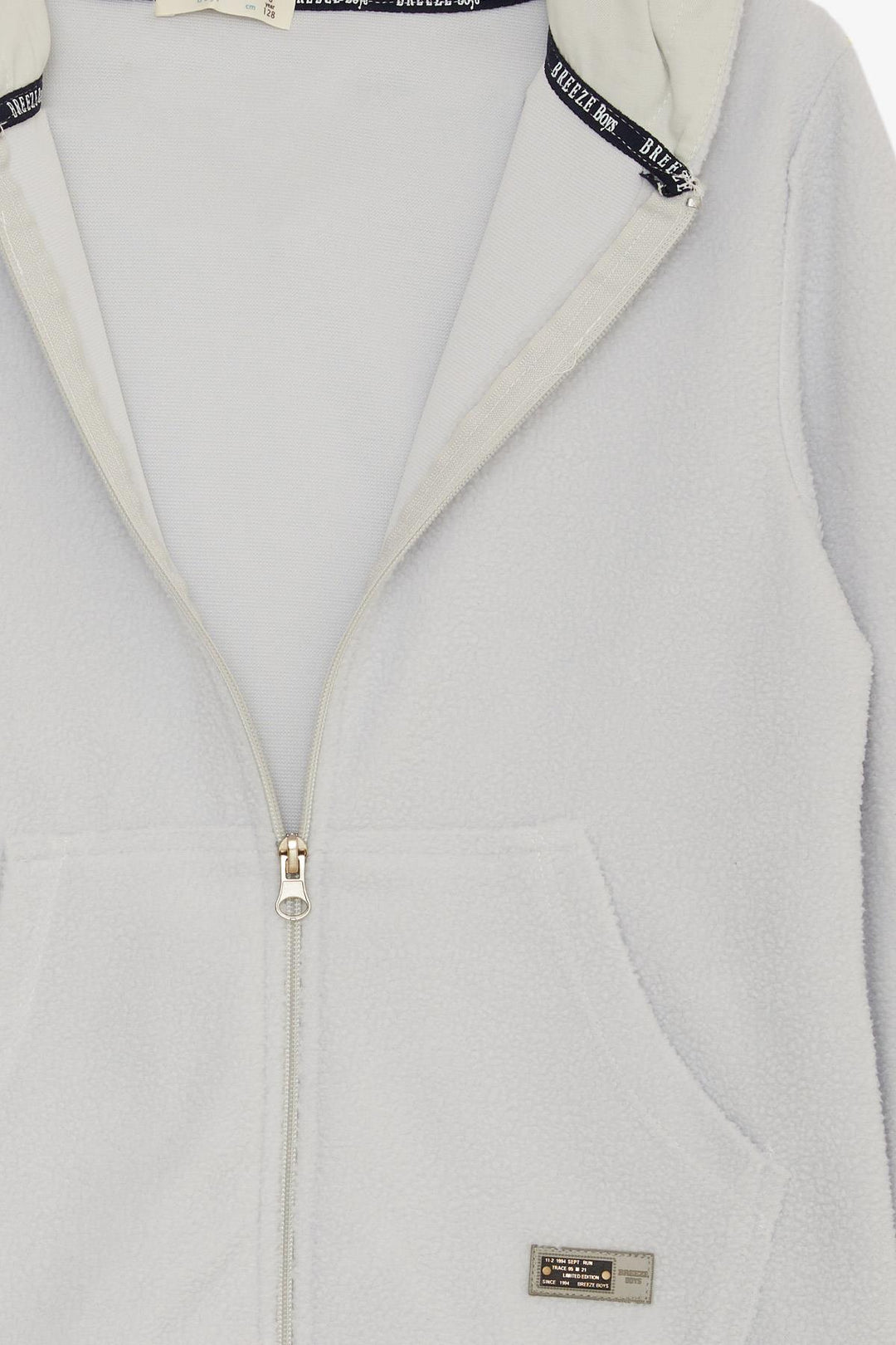 BRE Breeze Girls & Boys Boys' Hooded Zippered Hoodie Polar Fleece with Emblem, Ice Blue, 84 Years - Mieres