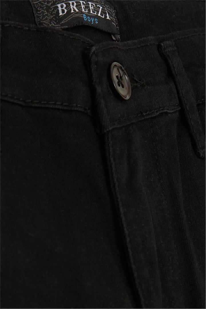 BRE Breeze Girls & Boys Boys' Capri Pants with Pockets and Buttons, 84 Years, Black - Sittard