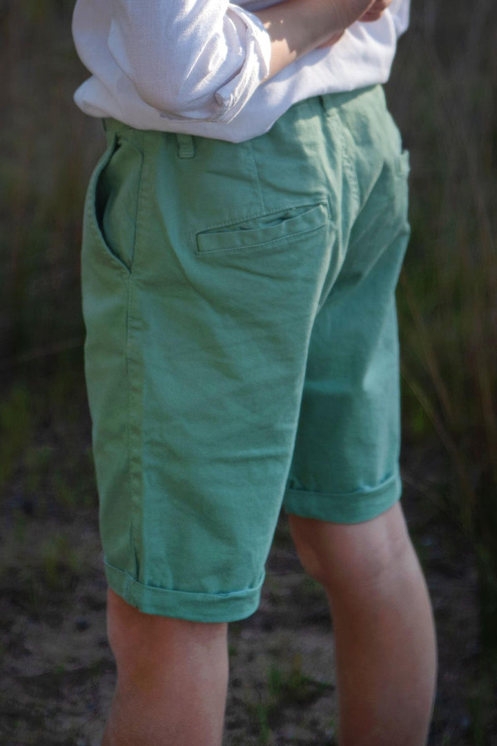 BRE Breeze Girls & Boys Boys' Capri Pants with Pockets and Buttons, 84 Years, Mint Green - Roseville