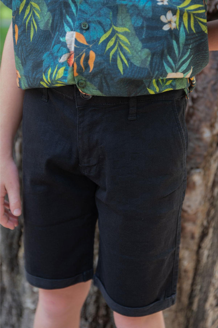 BRE Breeze Girls & Boys Boys' Capri Pants with Pockets and Buttons, 84 Years, Black - Sittard