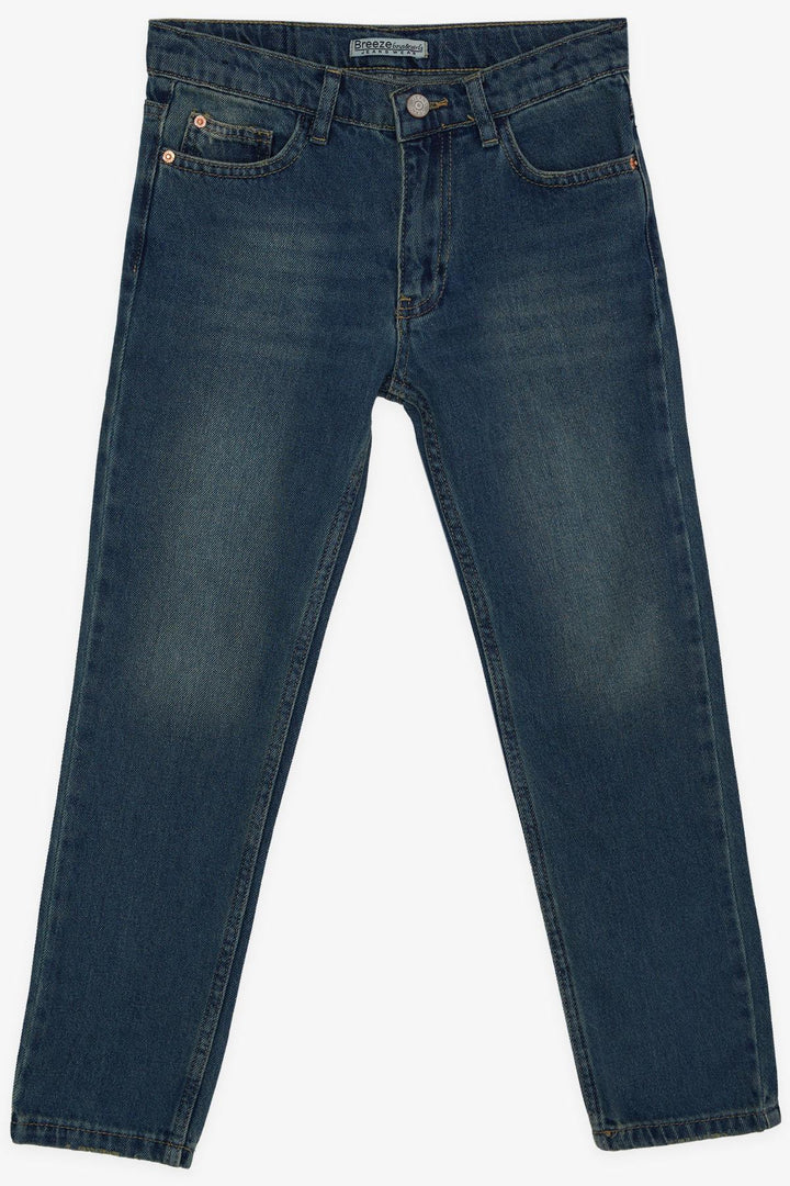 BRE Breeze Girls & Boys Boys' Denim Jeans Stonewashed Pocket Zipper 104 Years, Blue - Antibes
