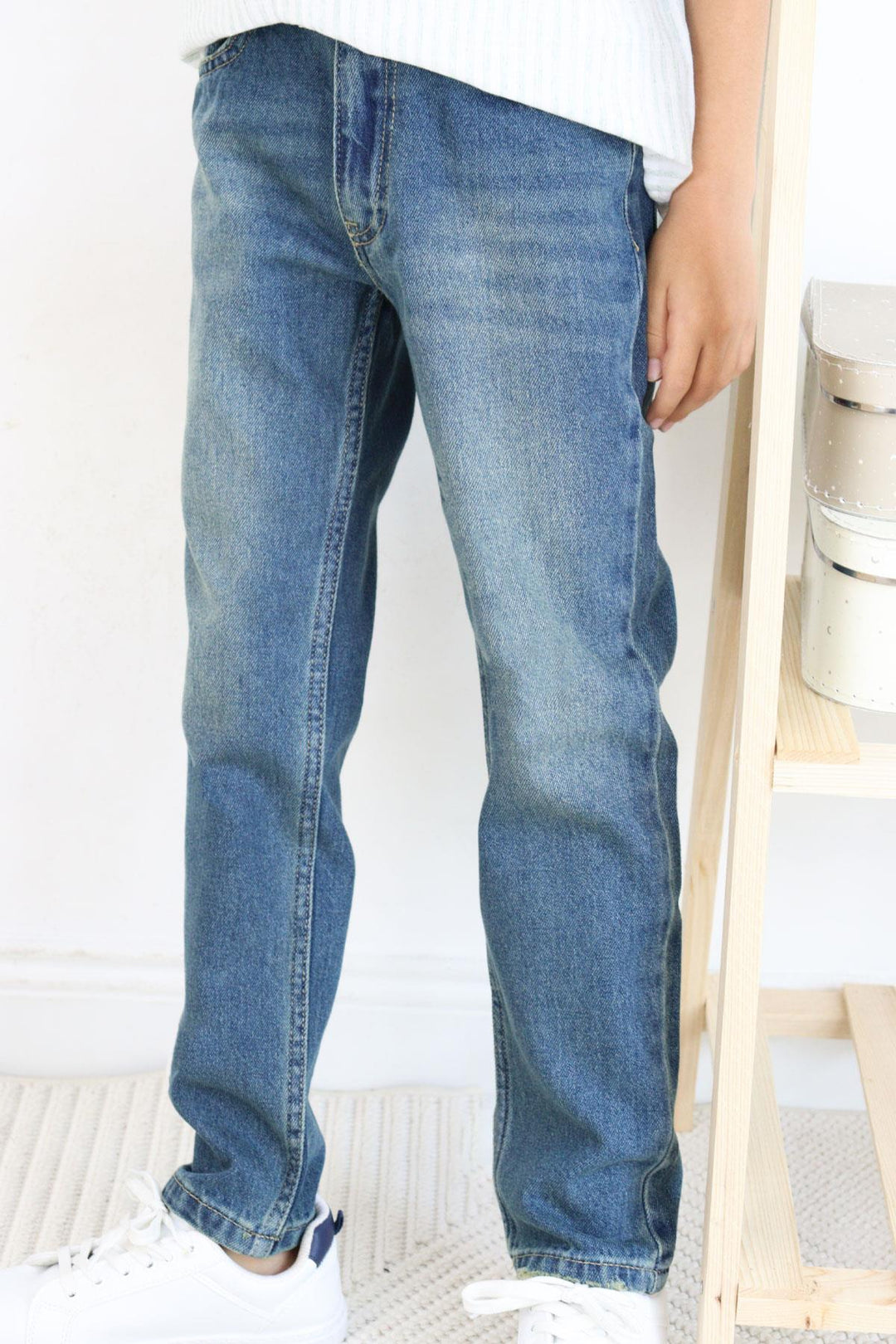 BRE Breeze Girls & Boys Boys' Denim Jeans Stonewashed Pocket Zipper 104 Years, Blue - Antibes