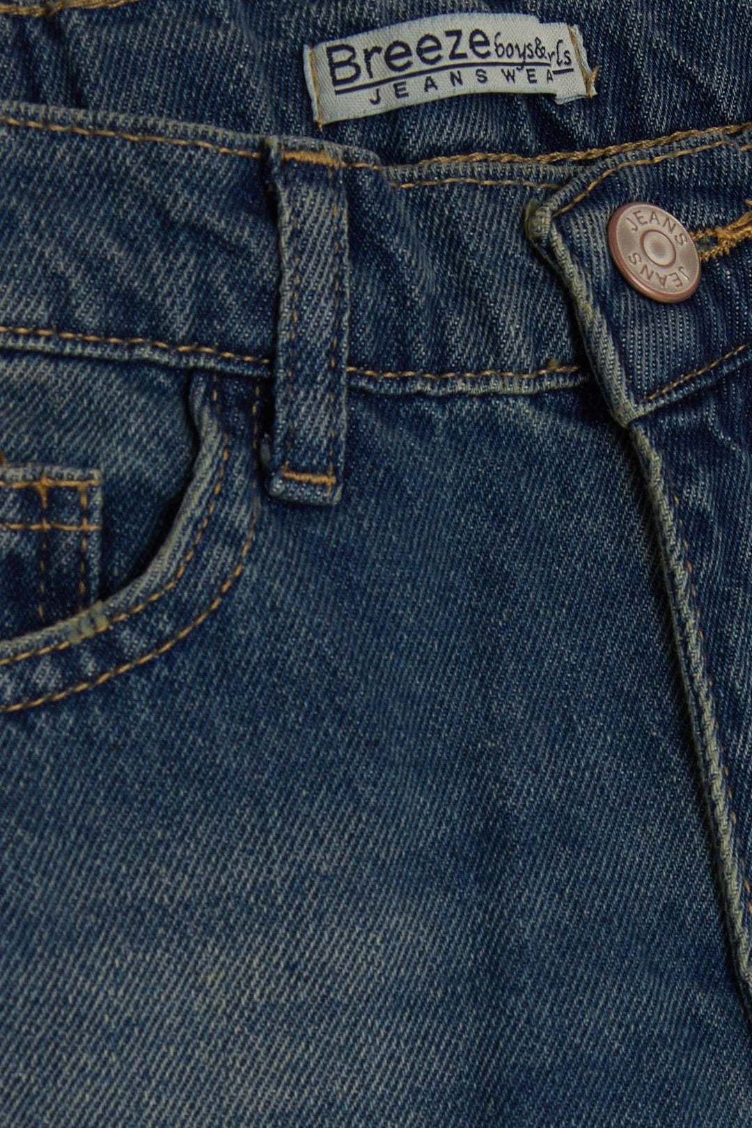 BRE Breeze Girls & Boys Boys' Denim Jeans Stonewashed Pocket Zipper 104 Years, Blue - Antibes