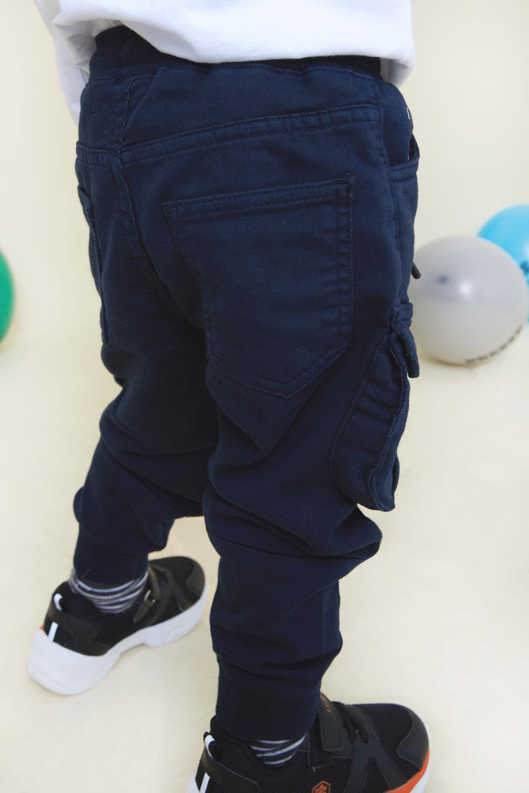 BRE Breeze Girls & Boys Boys Cargo Pants with Elastic Waistband 3-7 Years, Navy Blue - Lac-Brome