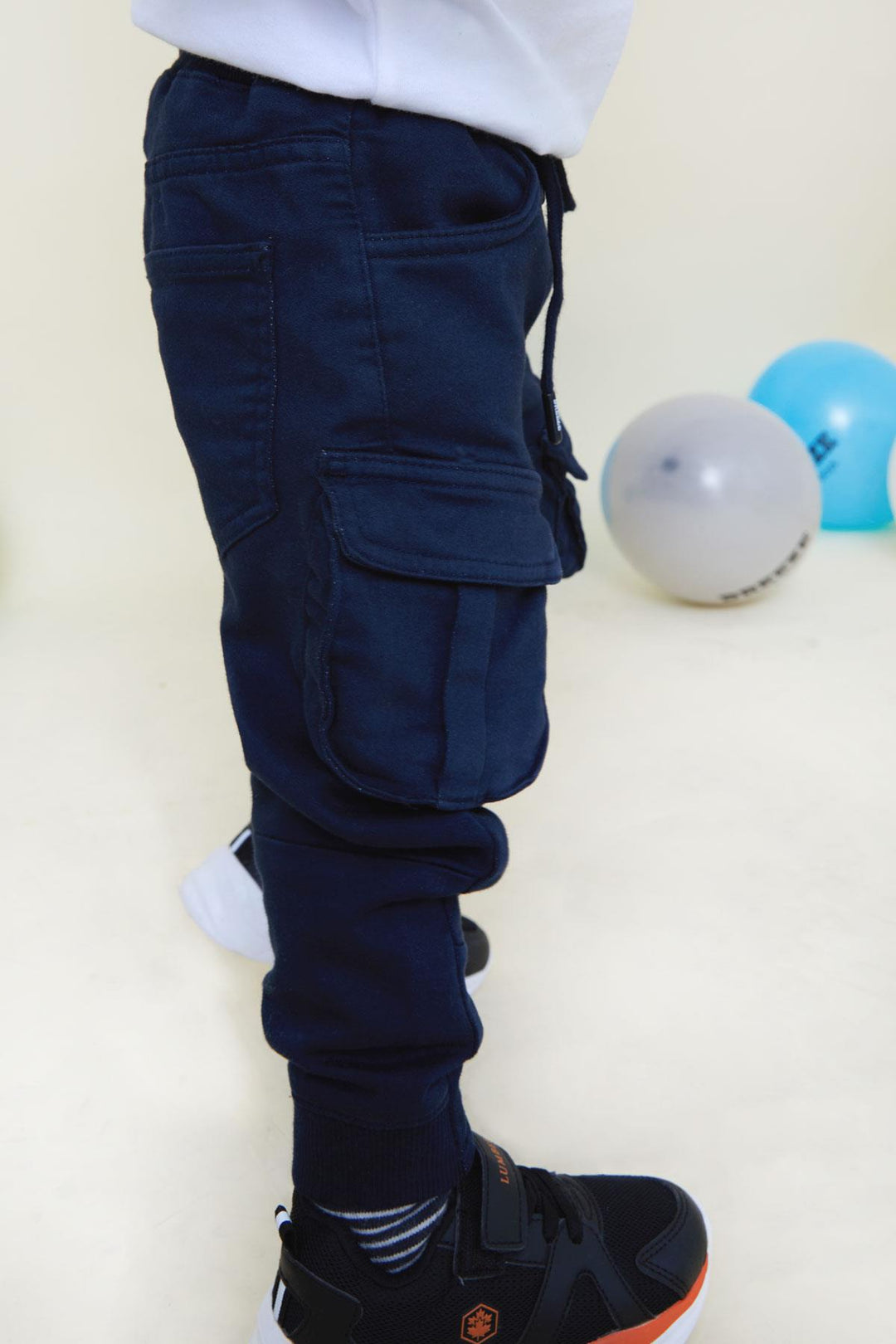BRE Breeze Girls & Boys Boys Cargo Pants with Elastic Waistband 3-7 Years, Navy Blue - Lac-Brome
