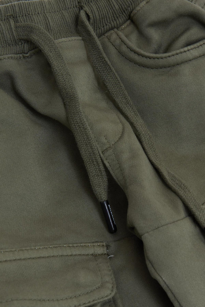 BRE Breeze Girls & Boys Boys' Cargo Pants with Elastic Waistband 3-7 Years, Khaki Green - Mandurah