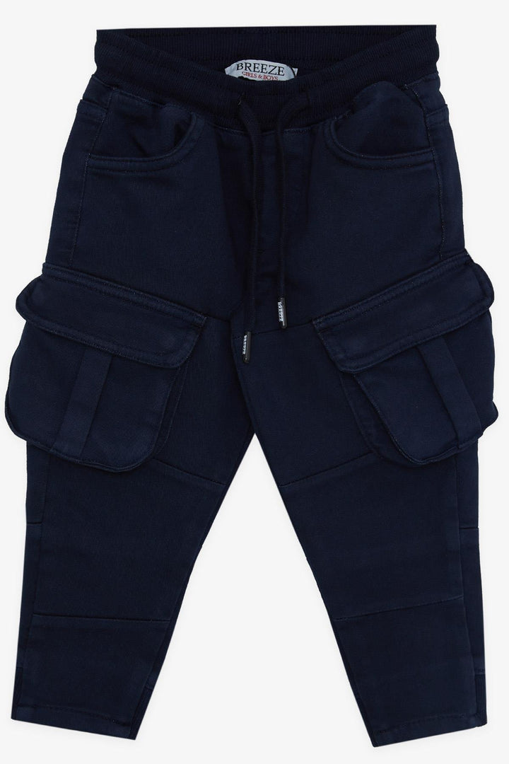BRE Breeze Girls & Boys Boys Cargo Pants with Elastic Waistband 3-7 Years, Navy Blue - Lac-Brome