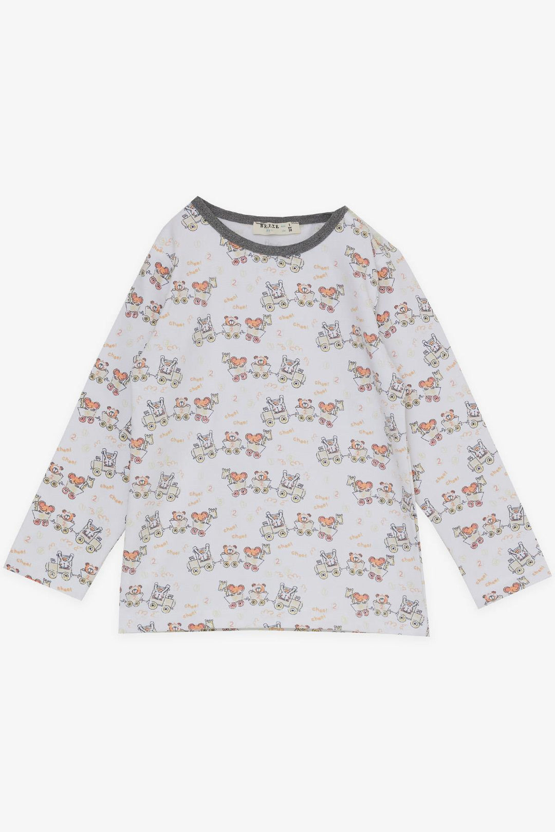 BRE Breeze Girls & Boys Boys' Pajama Set Cool Fun Animal Patterned 1-4 Years, Ecru - Borgerhout