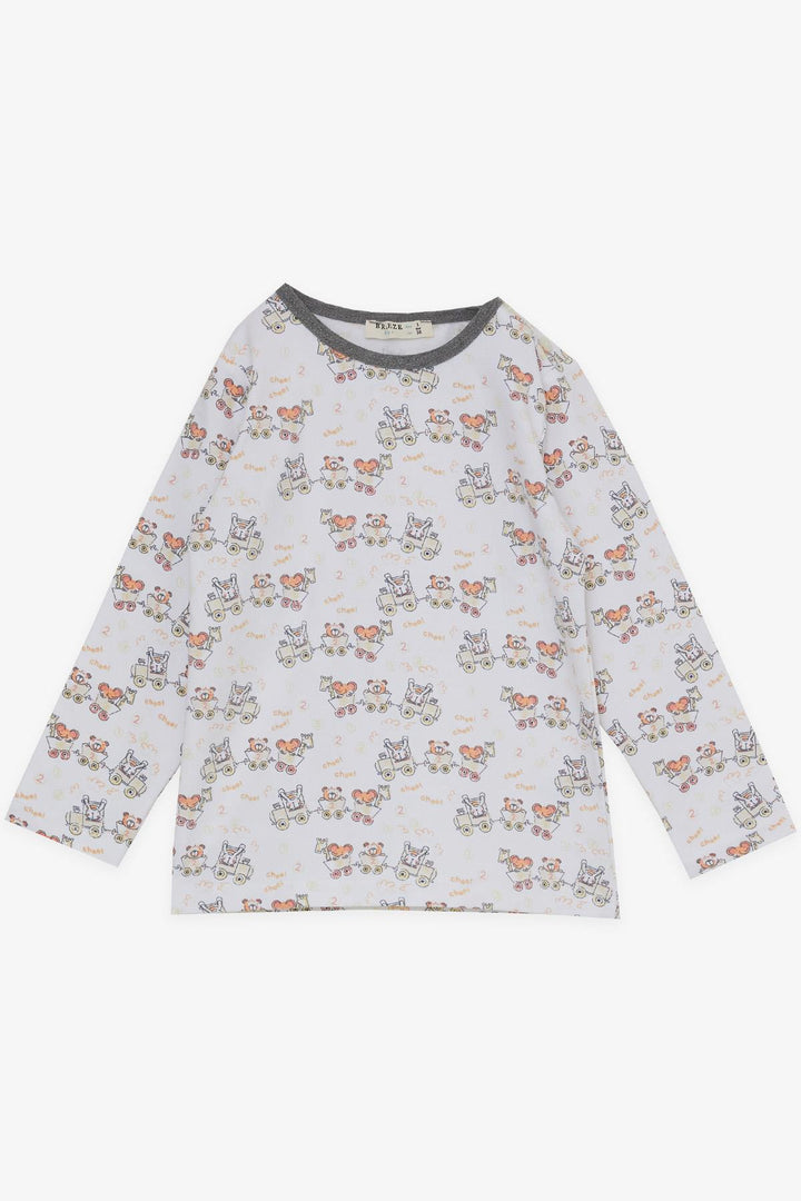 BRE Breeze Girls & Boys Boys' Pajama Set Cool Fun Animal Patterned 1-4 Years, Ecru - Borgerhout