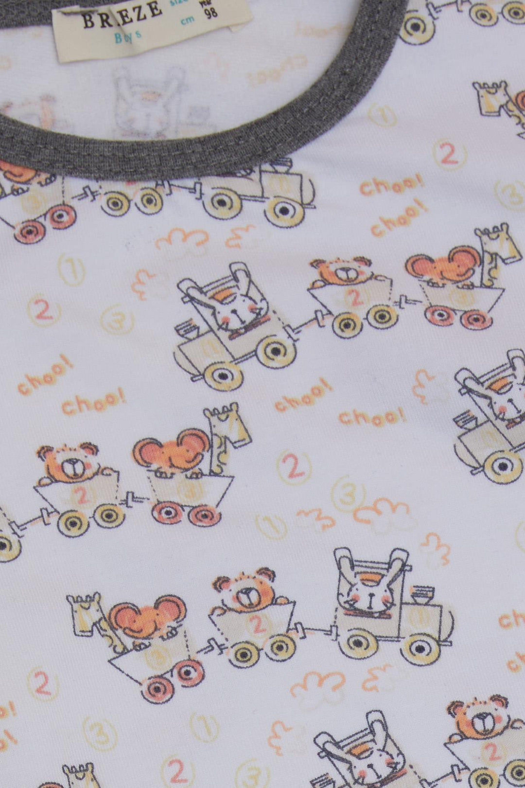 BRE Breeze Girls & Boys Boys' Pajama Set Cool Fun Animal Patterned 1-4 Years, Ecru - Borgerhout