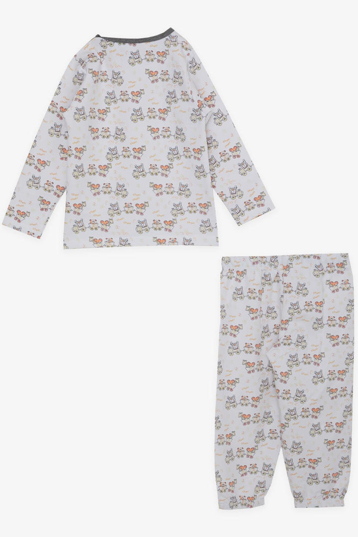 BRE Breeze Girls & Boys Boys' Pajama Set Cool Fun Animal Patterned 1-4 Years, Ecru - Borgerhout