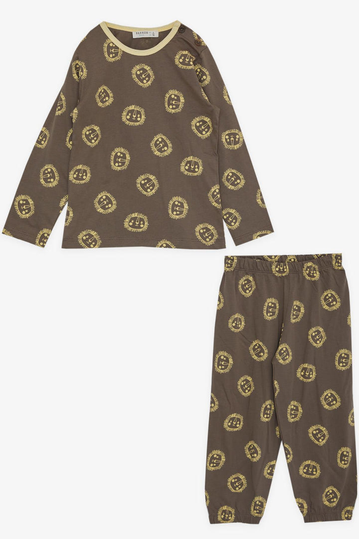 BRE Breeze Girls & Boys Boys' Pajama Set Cute Lion Patterned 1-4 Years, Mink - Villa de Álvarez
