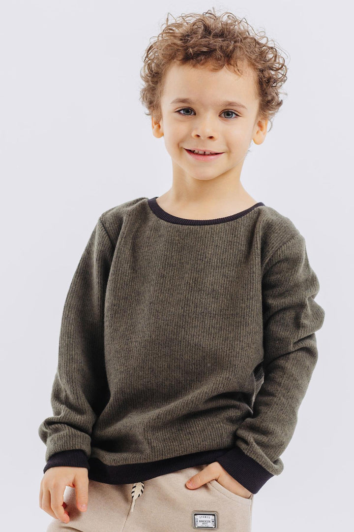 BRE Breeze Girls & Boys Boys Sweatshirt Basic 2-5 Years, Khaki Green - Grants Pass