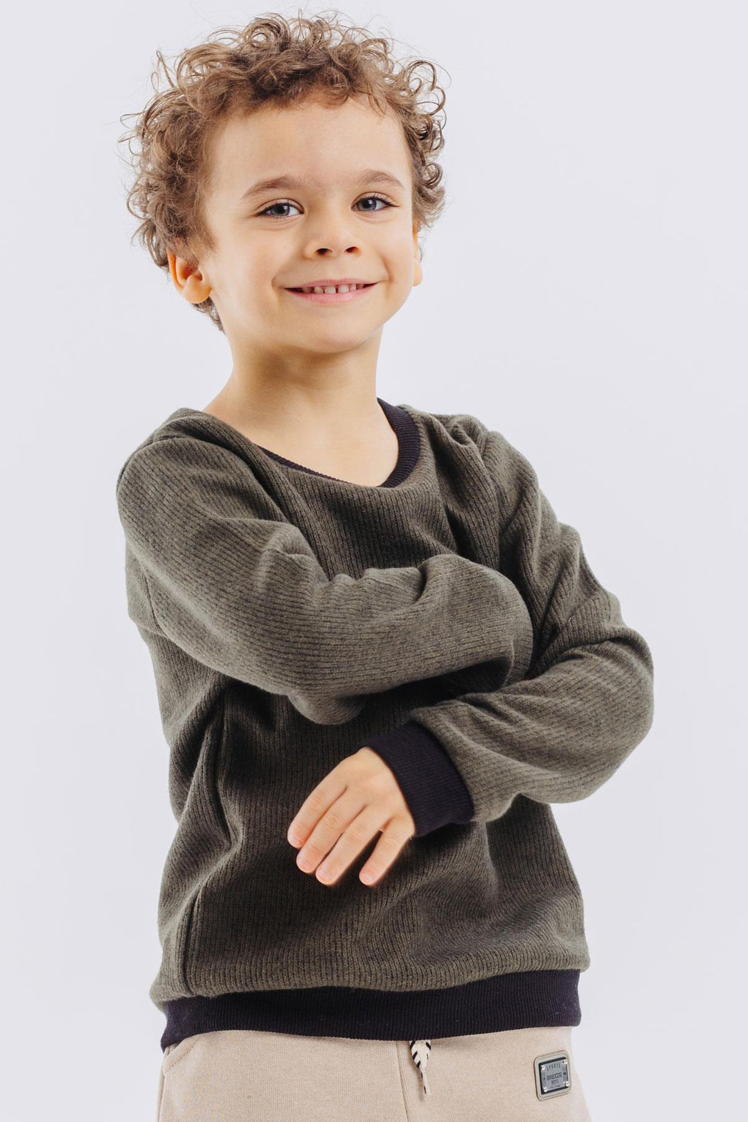 BRE Breeze Girls & Boys Boys Sweatshirt Basic 2-5 Years, Khaki Green - Grants Pass