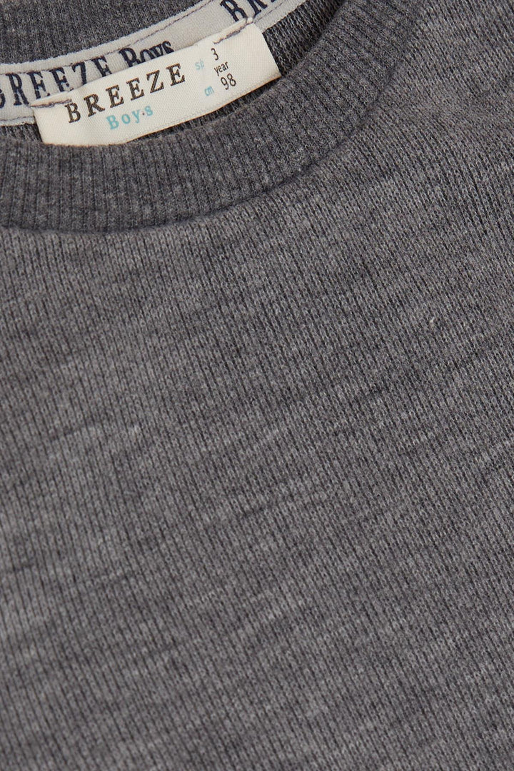 BRE Breeze Girls & Boys Boys Sweatshirt Basic 2-5 Years, Dark Grey Melange - Hastings