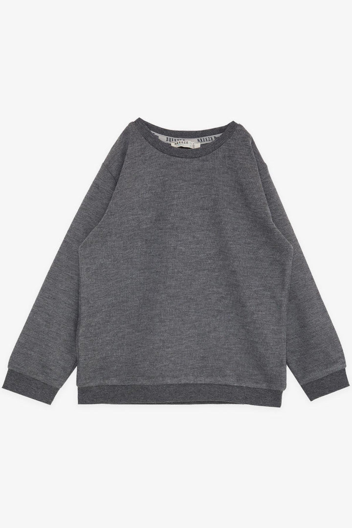 BRE Breeze Girls & Boys Boys Sweatshirt Basic 2-5 Years, Dark Grey Melange - Hastings