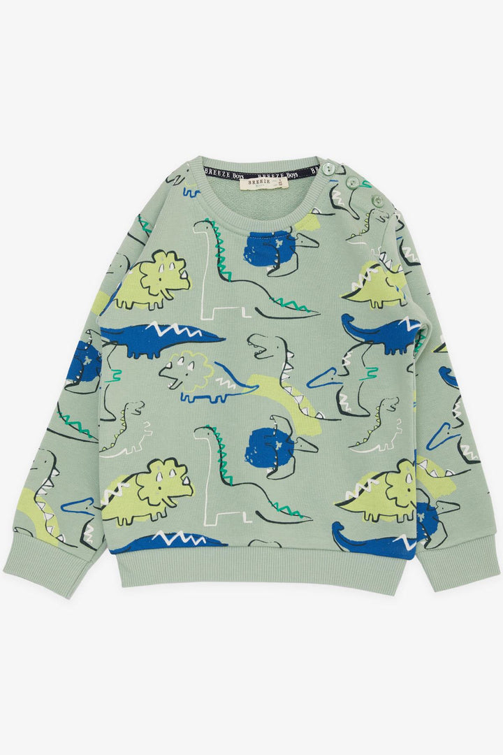 BRE Breeze Girls & Boys Boys Sweatshirt Fun Dinosaurs Patterned 1.5-5 Years, Mint Green - Copperas Cove