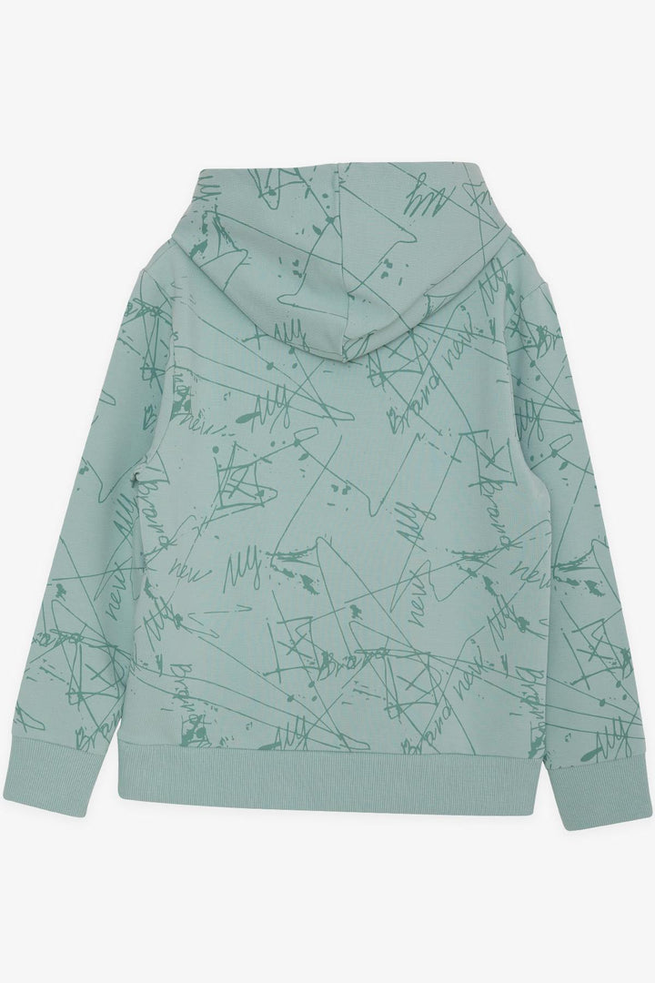 BRE Breeze Girls & Boys Boys Sweatshirt with Kangaroo Pocket Hooded Embroidered Writing 82 Years, Aqua Green - Auburn