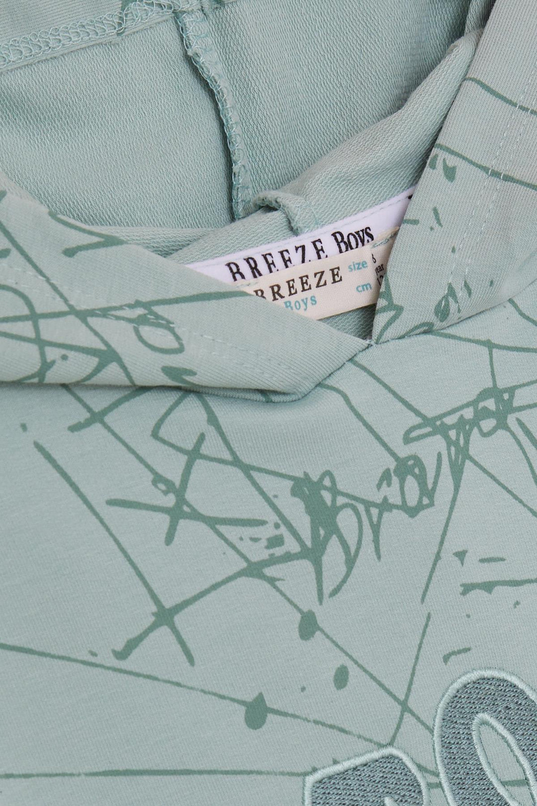 BRE Breeze Girls & Boys Boys Sweatshirt with Kangaroo Pocket Hooded Embroidered Writing 82 Years, Aqua Green - Auburn