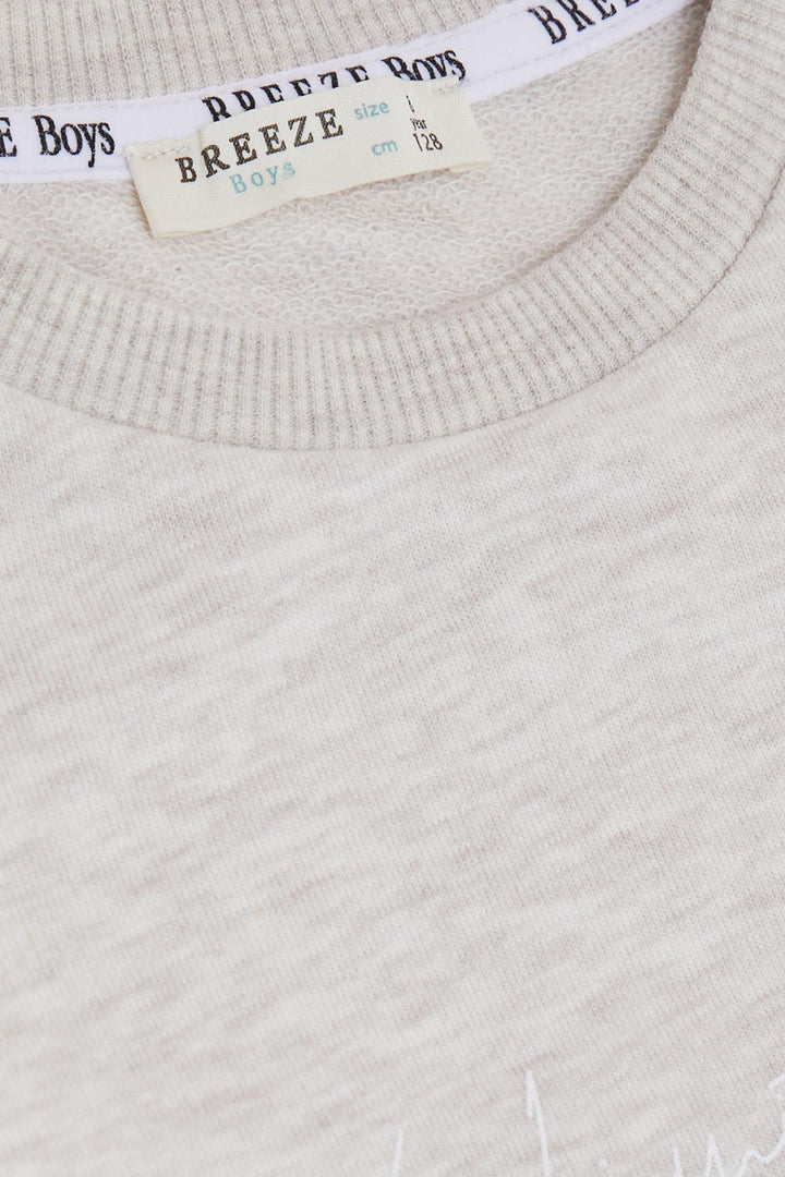 BRE Breeze Girls & Boys Boys Sweatshirt Printed with Text, 84 Years, Beige Melange - Blackpool