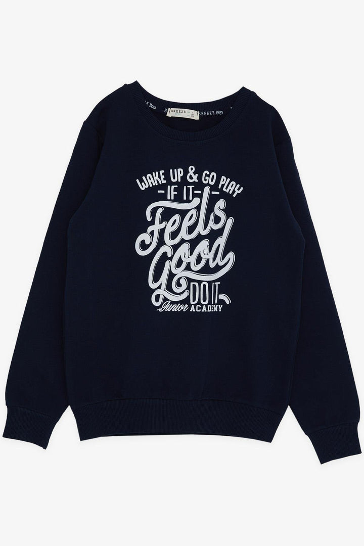 BRE Breeze Girls & Boys Boys Sweatshirt Printed with Text, Navy, 84 Years - Boise