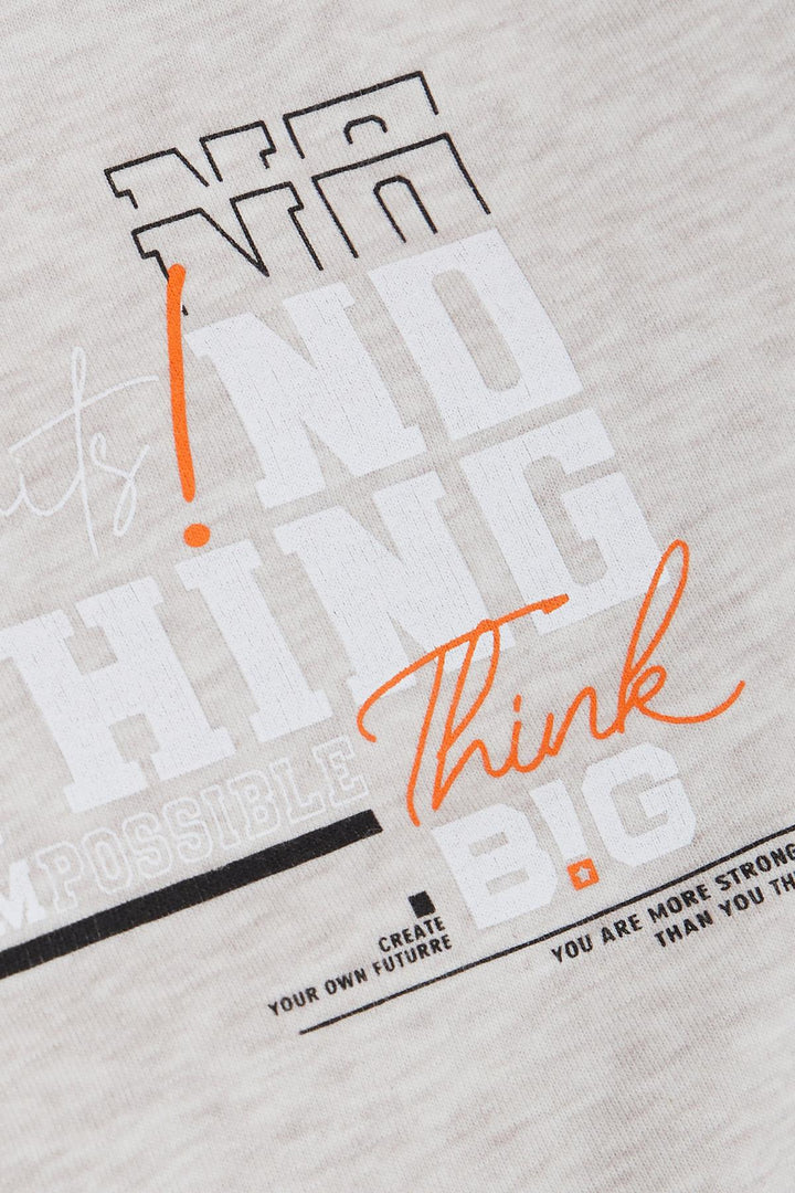 BRE Breeze Girls & Boys Boys Sweatshirt Printed with Text, 84 Years, Beige Melange - Blackpool