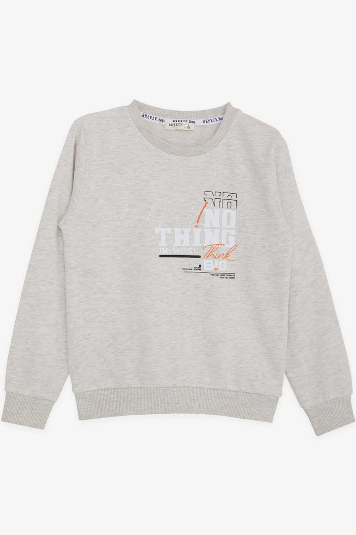 BRE Breeze Girls & Boys Boys Sweatshirt Printed with Text, 84 Years, Beige Melange - Blackpool