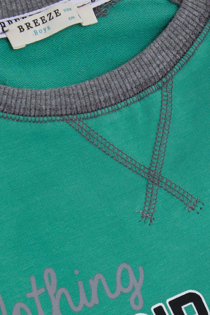 BRE Breeze Girls & Boys Boys Sweatshirt Printed with Pocket 50 Years, Mint Green - Varash