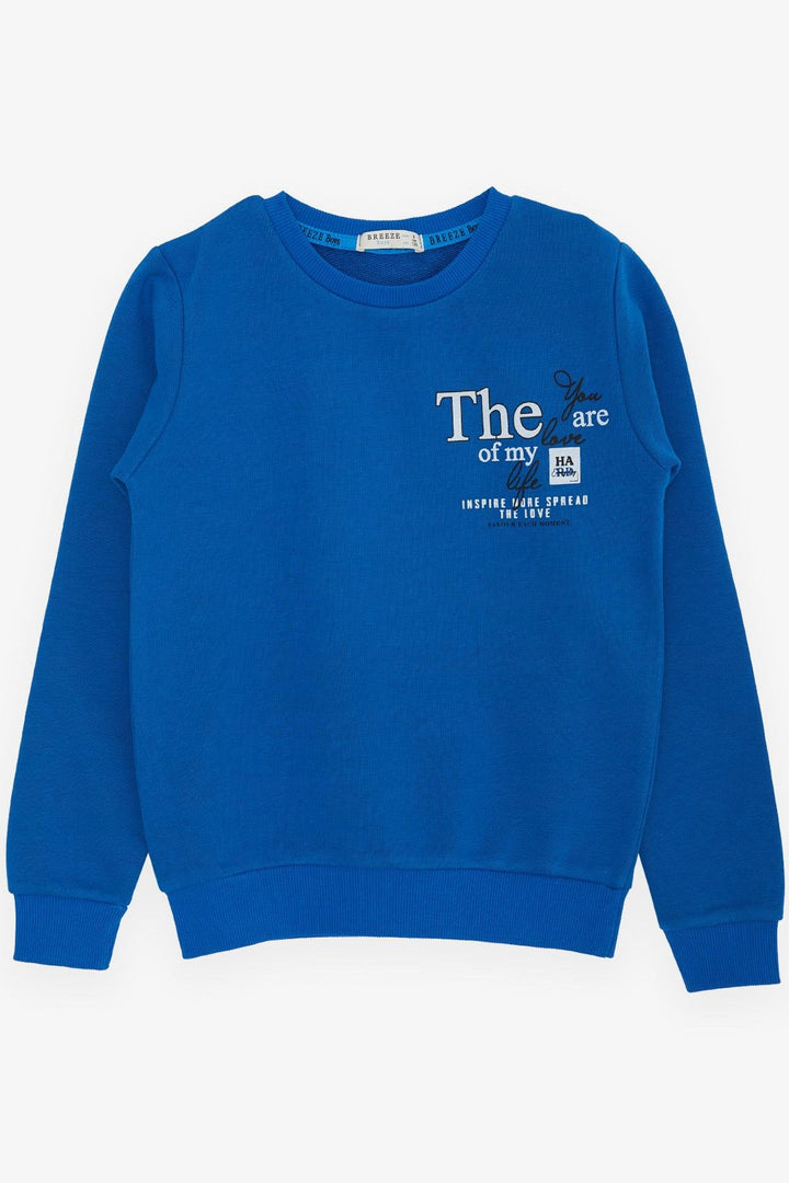 BRE Breeze Girls & Boys Boys Sweatshirt Printed with Text, 84 Years, Saxe Blue - Winter Haven