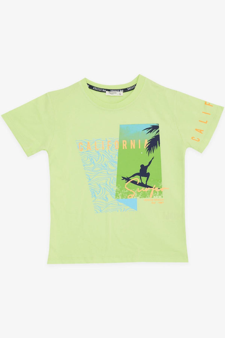 BRE Breeze Girls & Boys Boys Holiday Themed Surfer Printed 62 Years, Pistachio Green - Dover