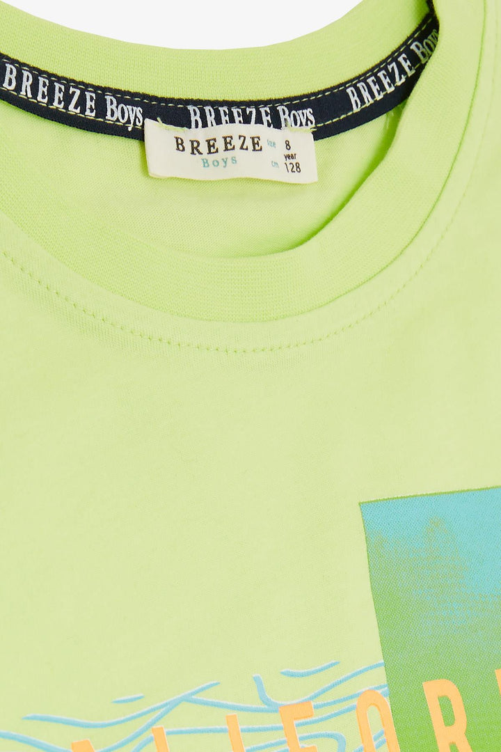 BRE Breeze Girls & Boys Boys Holiday Themed Surfer Printed 62 Years, Pistachio Green - Dover