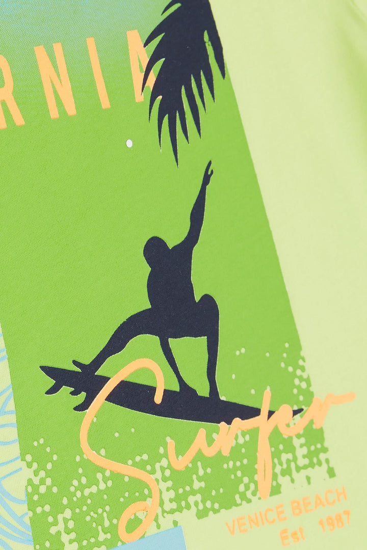 BRE Breeze Girls & Boys Boys Holiday Themed Surfer Printed 62 Years, Pistachio Green - Dover