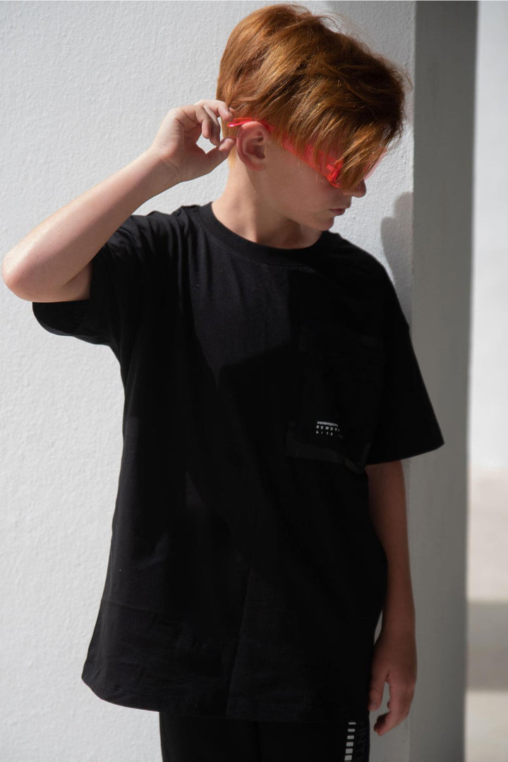 BRE Breeze Girls & Boys Boys T-Shirt Pocket Printed 94 Years, Black - Hamilton